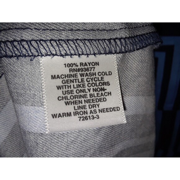 Liz Claiborne Dress Size 10P Cap Sleeve Blue Geometric MIDI Button Down - Picture 9 of 9